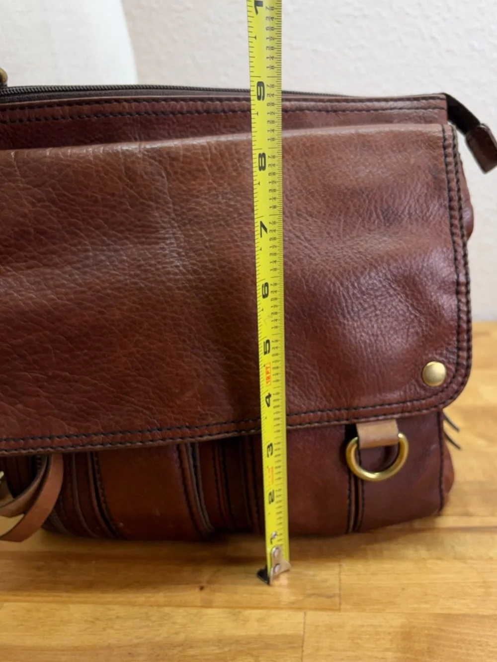 Fossil Long Live Vintage 1954 Leather Cargo Crossbody Bag Brown - Picture 9 of 15